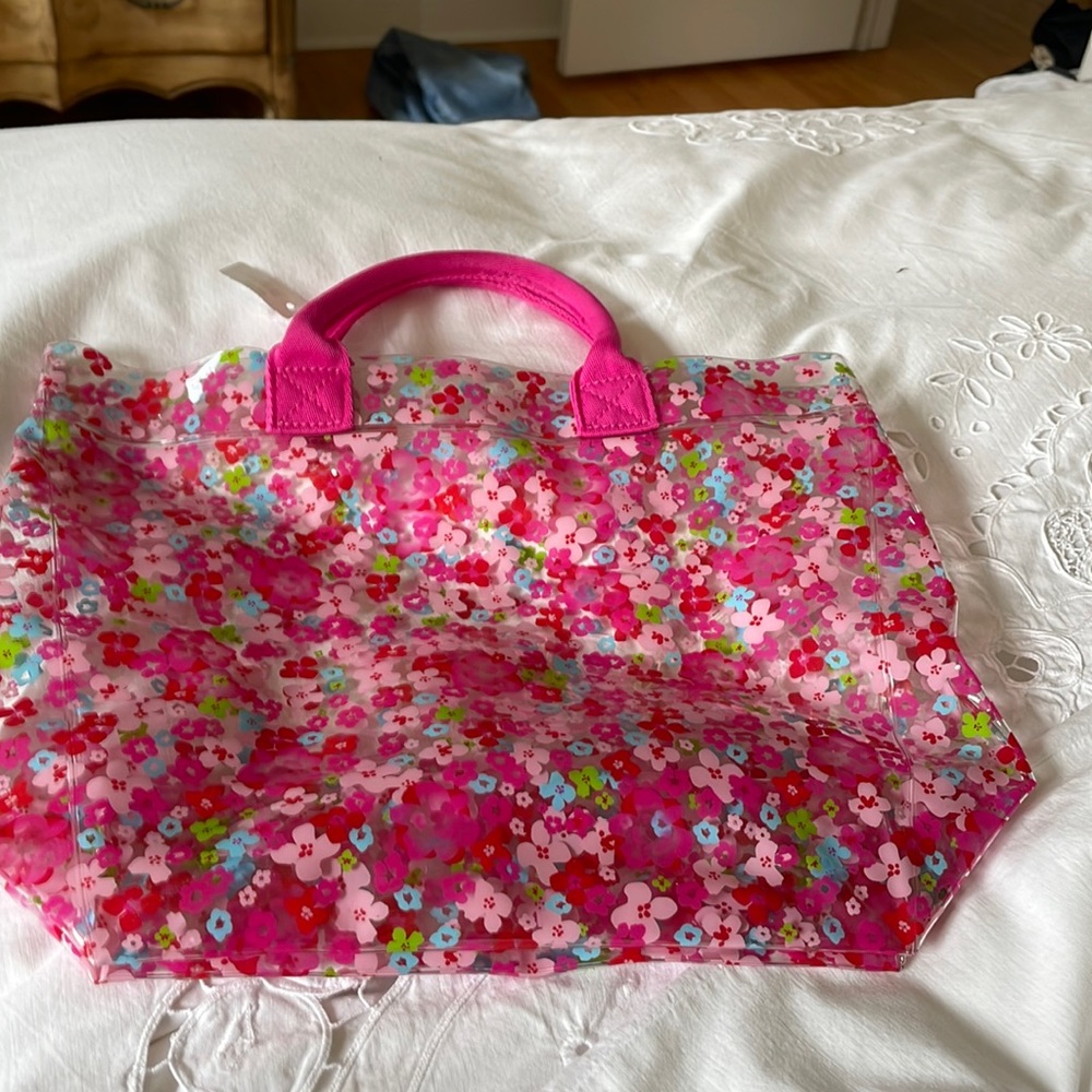NWT Bath & Body Floral Plastic Tote